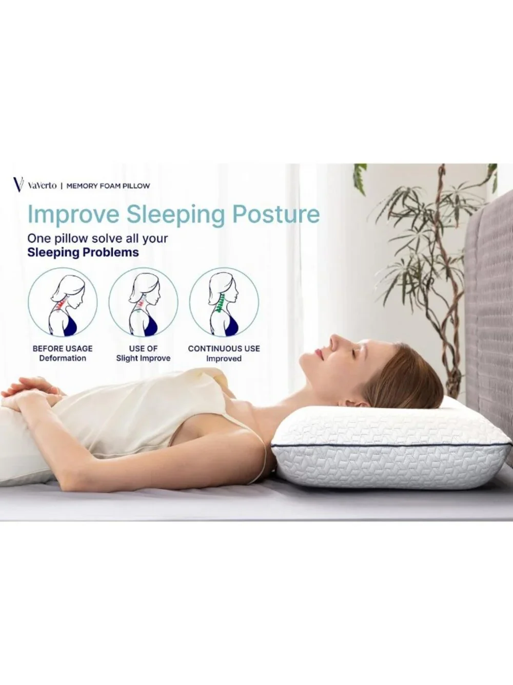 King Size Firm Memory Foam Pillows - 2-Pack for Ultimate Comfort & Support